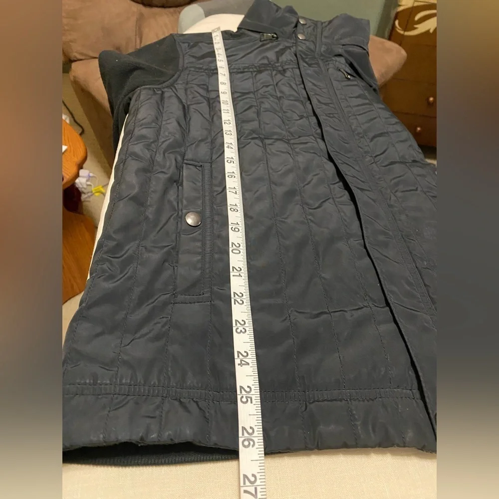 Banana Republic Black Mens Performance Coat Jacket with Hidden Hood, Size Medium